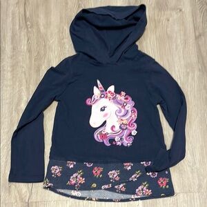 Kids Unicorn Hoodie - Navy Blue
